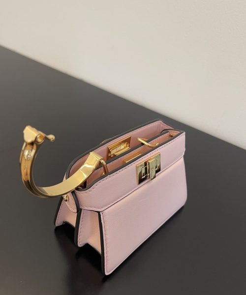 1:1 Replica Fendi Peekaboo ISeeU Petite Light Pink Micro Bag For Woman 11cm/4.5in