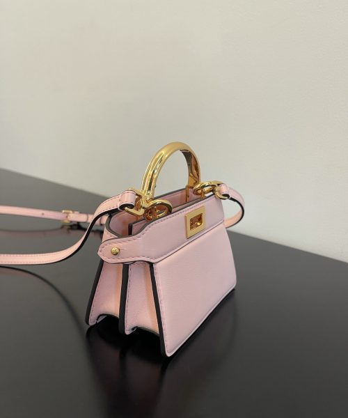 1:1 Replica Fendi Peekaboo ISeeU Petite Light Pink Micro Bag For Woman 11cm/4.5in