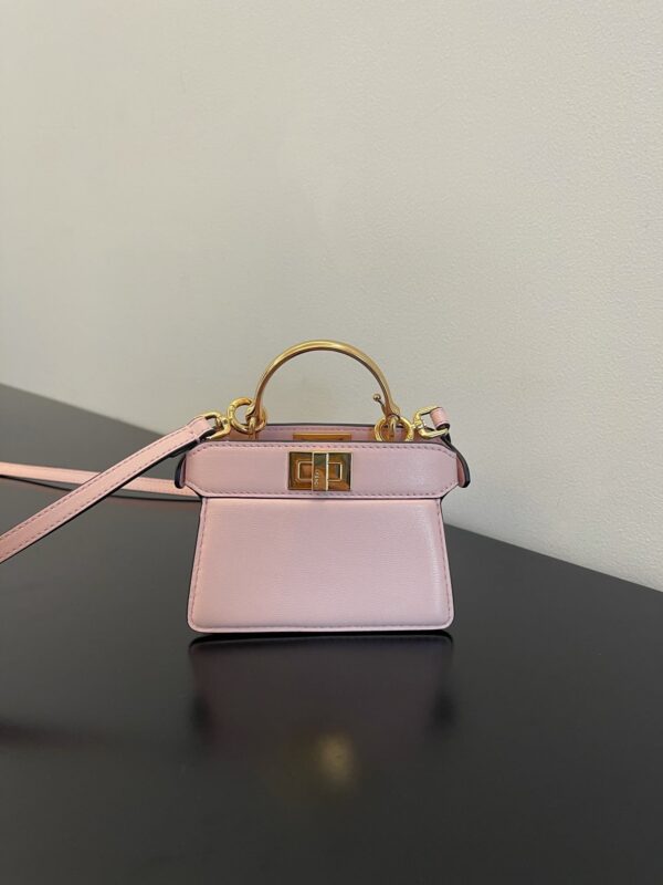 1:1 Replica Fendi Peekaboo ISeeU Petite Light Pink Micro Bag For Woman 11cm/4.5in