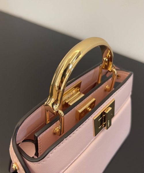 1:1 Replica Fendi Peekaboo ISeeU Petite Light Pink Micro Bag For Woman 11cm/4.5in