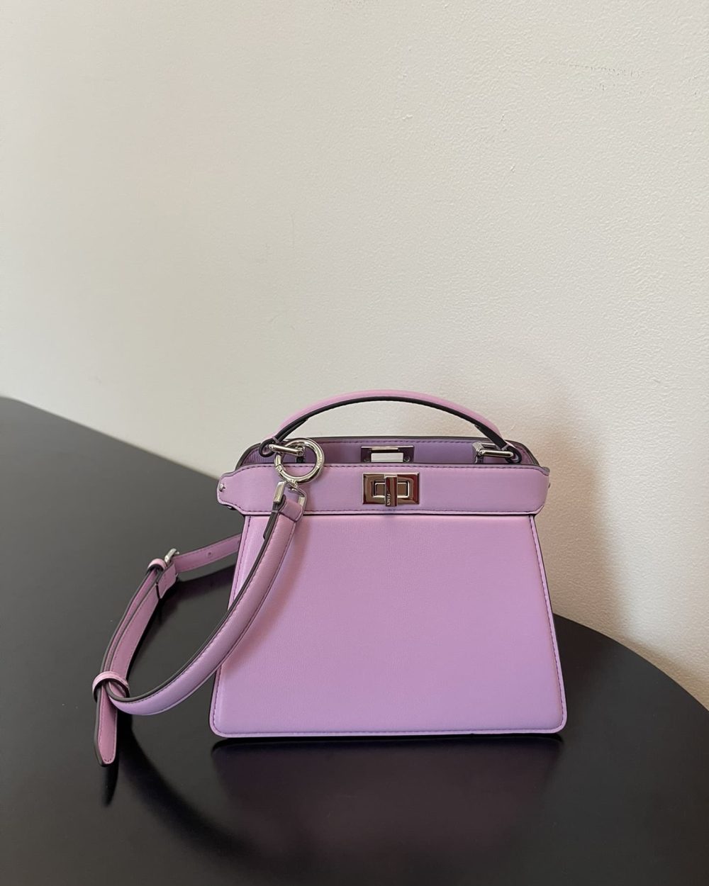 1:1 Replica Fendi Peekaboo ISeeU Petite Light Purple Small Bag For Woman 20cm/8in