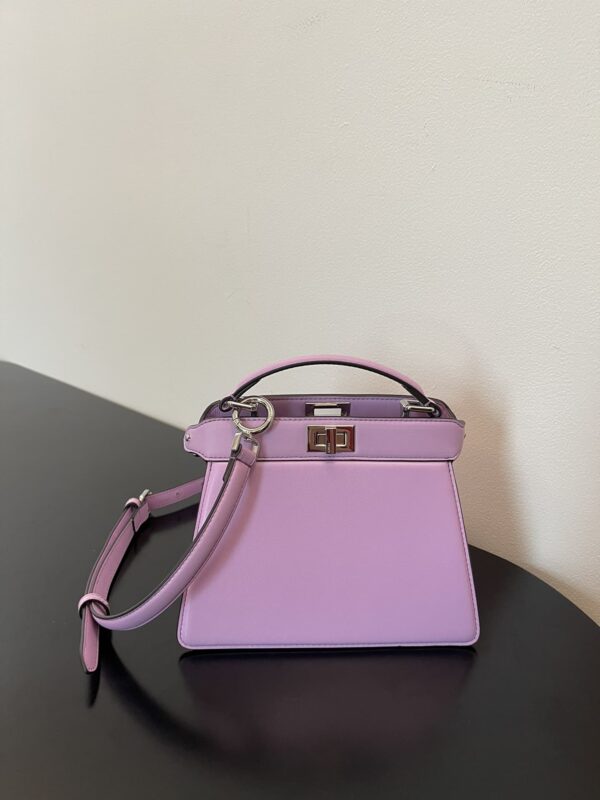 1:1 Replica Fendi Peekaboo ISeeU Petite Light Purple Small Bag For Woman 20cm/8in