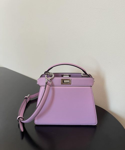 1:1 Replica Fendi Peekaboo ISeeU Petite Light Purple Small Bag For Woman 20cm/8in