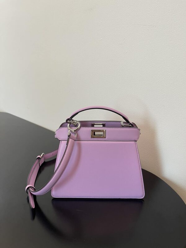 1:1 Replica Fendi Peekaboo ISeeU Petite Light Purple Small Bag For Woman 20cm/8in