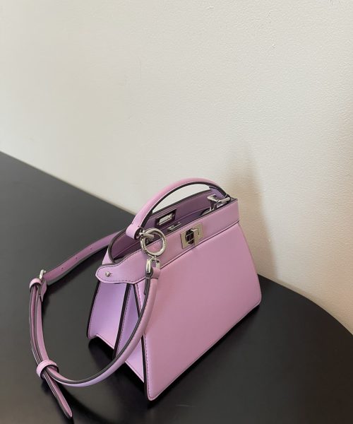 1:1 Replica Fendi Peekaboo ISeeU Petite Light Purple Small Bag For Woman 20cm/8in