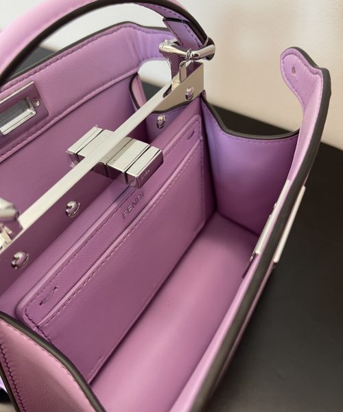 1:1 Replica Fendi Peekaboo ISeeU Petite Light Purple Small Bag For Woman 20cm/8in