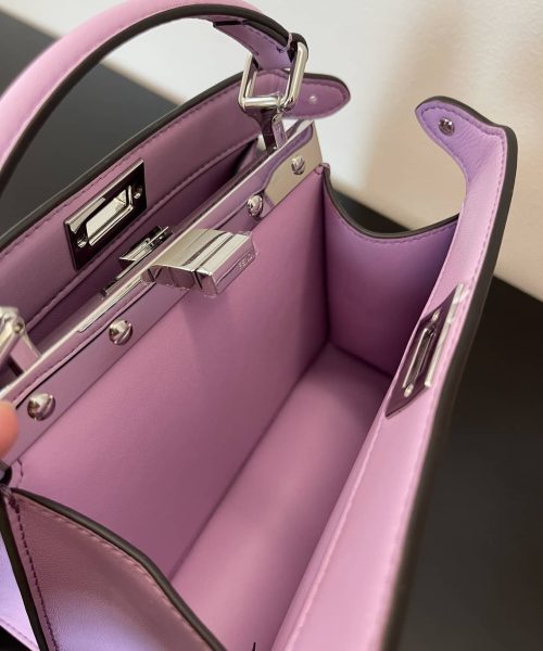 1:1 Replica Fendi Peekaboo ISeeU Petite Light Purple Small Bag For Woman 20cm/8in