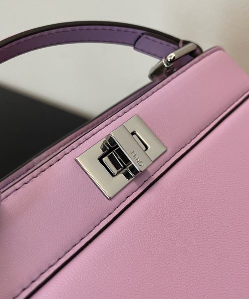 1:1 Replica Fendi Peekaboo ISeeU Petite Light Purple Small Bag For Woman 20cm/8in