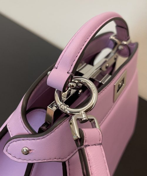 1:1 Replica Fendi Peekaboo ISeeU Petite Light Purple Small Bag For Woman 20cm/8in