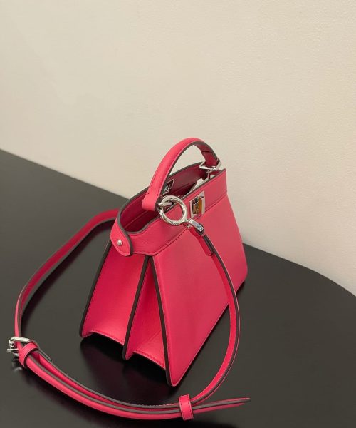 1:1 Replica Fendi Peekaboo ISeeU Petite Pink Bag Small For Woman 20cm/8in
