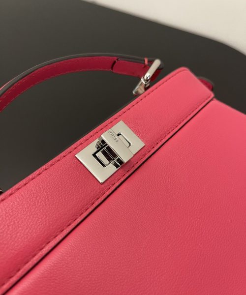 1:1 Replica Fendi Peekaboo ISeeU Petite Pink Bag Small For Woman 20cm/8in