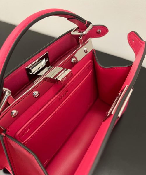 1:1 Replica Fendi Peekaboo ISeeU Petite Pink Bag Small For Woman 20cm/8in