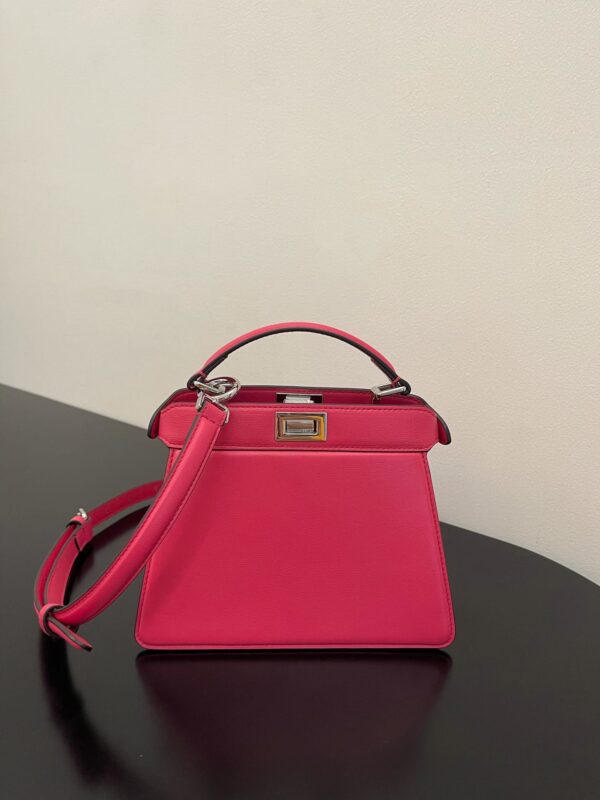 1:1 Replica Fendi Peekaboo ISeeU Petite Pink Bag Small For Woman 20cm/8in