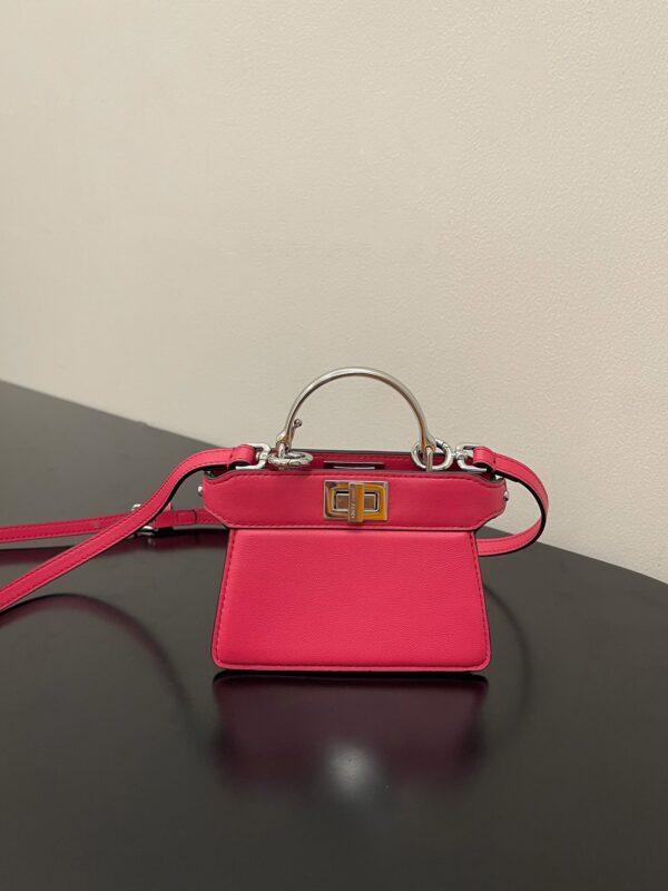 1:1 Replica Fendi Peekaboo ISeeU Petite Pink Micro Bag For Woman 11cm/4.5in
