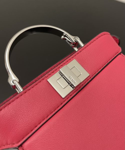 1:1 Replica Fendi Peekaboo ISeeU Petite Pink Micro Bag For Woman 11cm/4.5in