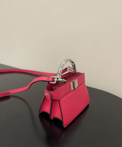 1:1 Replica Fendi Peekaboo ISeeU Petite Pink Micro Bag For Woman 11cm/4.5in