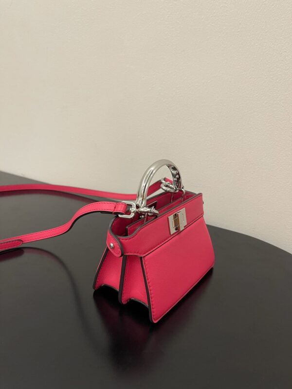 1:1 Replica Fendi Peekaboo ISeeU Petite Pink Micro Bag For Woman 11cm/4.5in