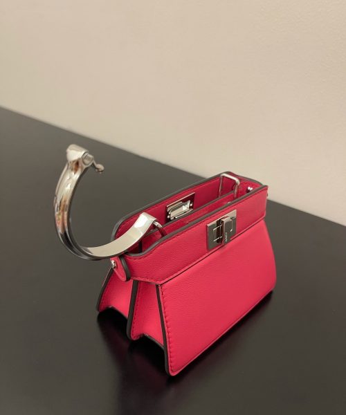 1:1 Replica Fendi Peekaboo ISeeU Petite Pink Micro Bag For Woman 11cm/4.5in