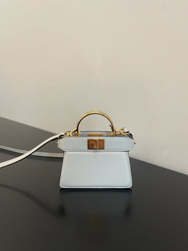 1:1 Replica Fendi Peekaboo ISeeU Petite White Micro Bag For Woman 11cm/4.5in
