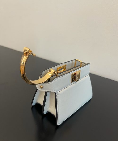 1:1 Replica Fendi Peekaboo ISeeU Petite White Micro Bag For Woman 11cm/4.5in
