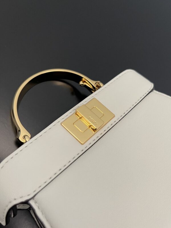 1:1 Replica Fendi Peekaboo ISeeU Petite White Micro Bag For Woman 11cm/4.5in