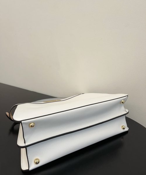 1:1 Replica Fendi Peekaboo ISeeU Petite White Small Bag For Woman 20cm/8in