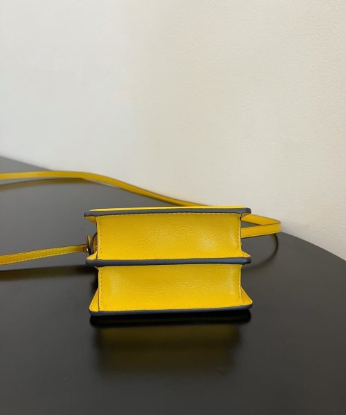 1:1 Replica Fendi Peekaboo ISeeU Petite Yellow Micro Bag For Woman 11cm/4.5in