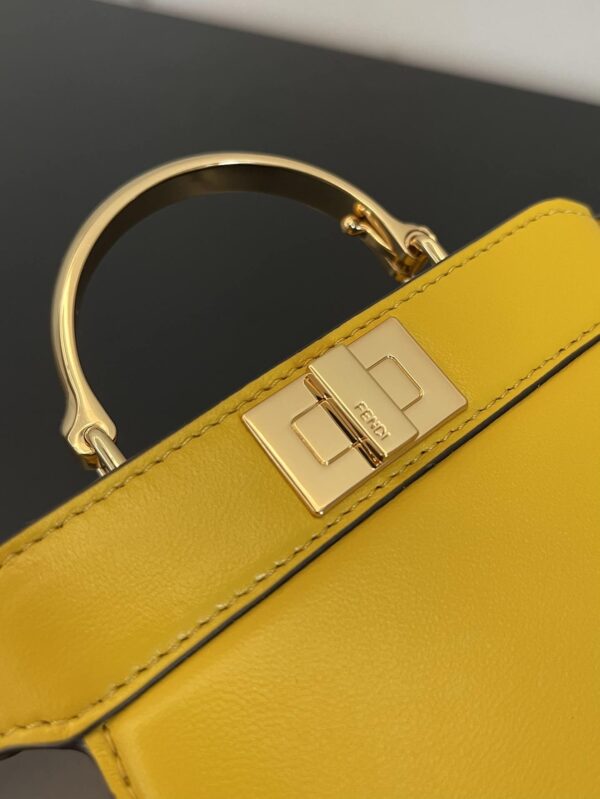 1:1 Replica Fendi Peekaboo ISeeU Petite Yellow Micro Bag For Woman 11cm/4.5in