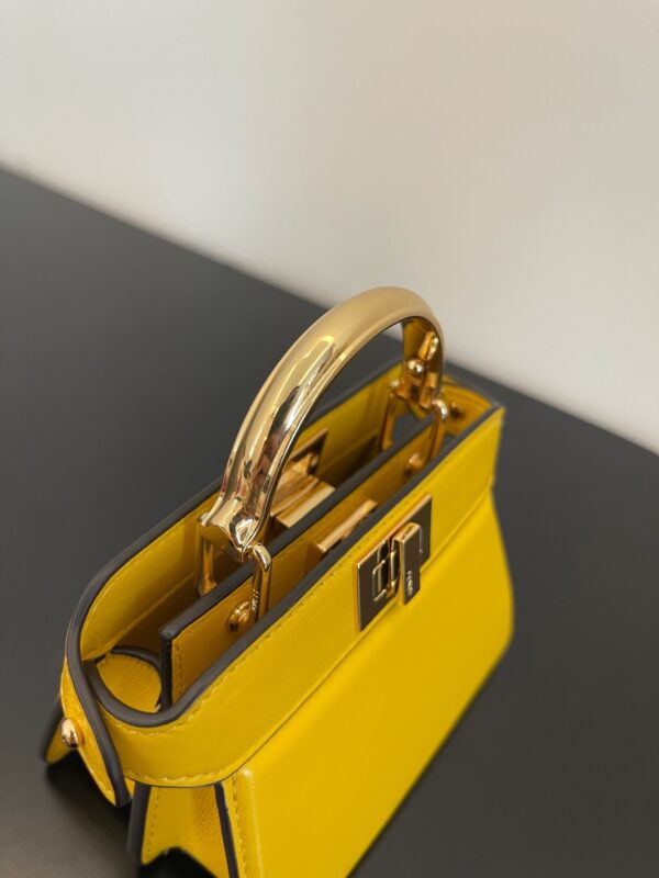 1:1 Replica Fendi Peekaboo ISeeU Petite Yellow Micro Bag For Woman 11cm/4.5in