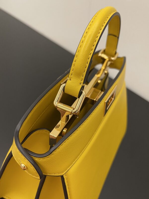 1:1 Replica Fendi Peekaboo ISeeU Petite Yellow Small Bag For Woman 20cm/8in