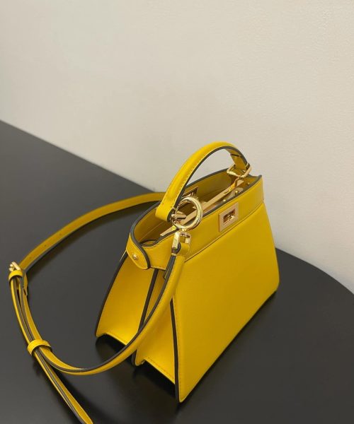 1:1 Replica Fendi Peekaboo ISeeU Petite Yellow Small Bag For Woman 20cm/8in