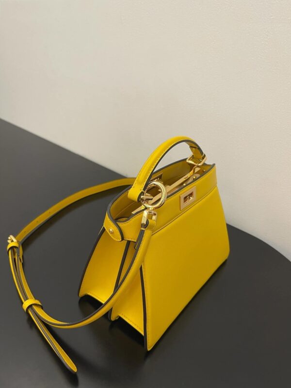 1:1 Replica Fendi Peekaboo ISeeU Petite Yellow Small Bag For Woman 20cm/8in