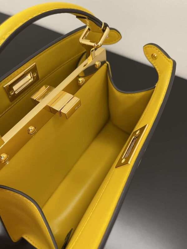 1:1 Replica Fendi Peekaboo ISeeU Petite Yellow Small Bag For Woman 20cm/8in