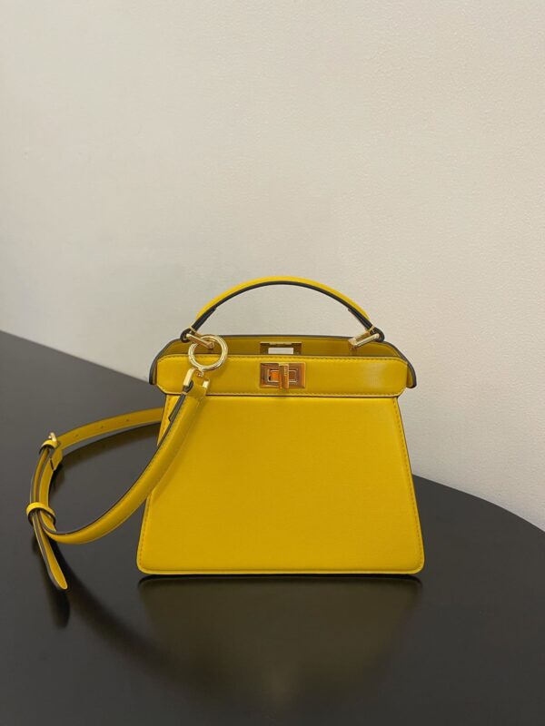 1:1 Replica Fendi Peekaboo ISeeU Petite Yellow Small Bag For Woman 20cm/8in