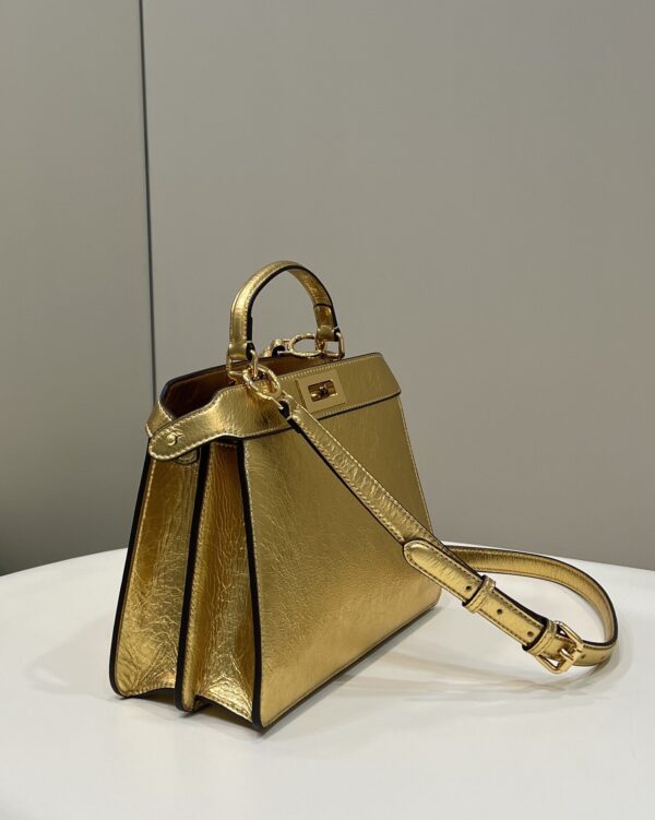 1:1 Replica Fendi Peekaboo Medium Gold Bag For Woman 33cm/13in