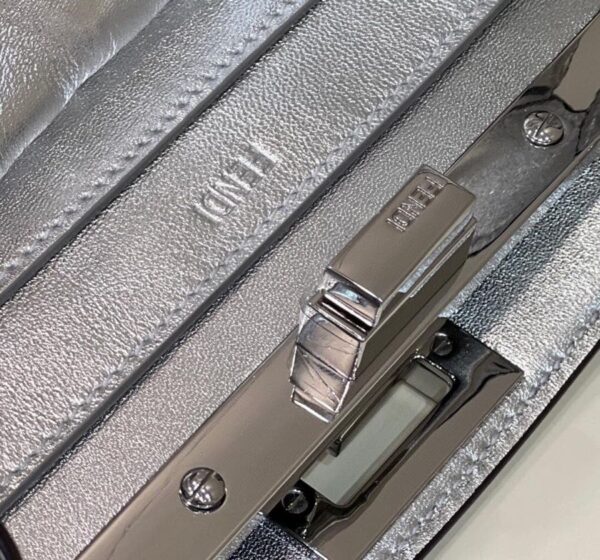 1:1 Replica Fendi Peekaboo Medium Silver Bag For Woman 33cm/13in