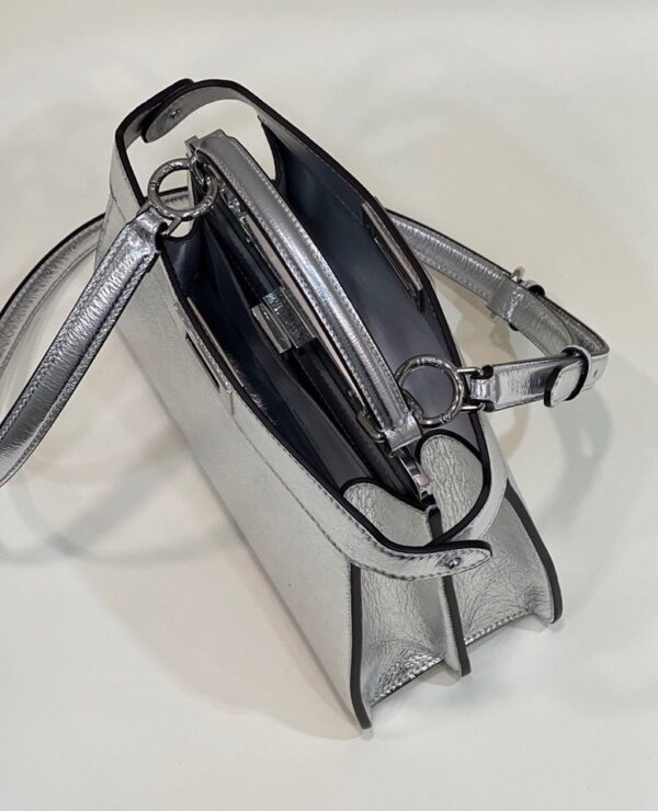 1:1 Replica Fendi Peekaboo Medium Silver Bag For Woman 33cm/13in