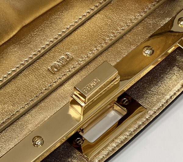 1:1 Replica Fendi Peekaboo Small Gold Bag For Woman 27cm/11in