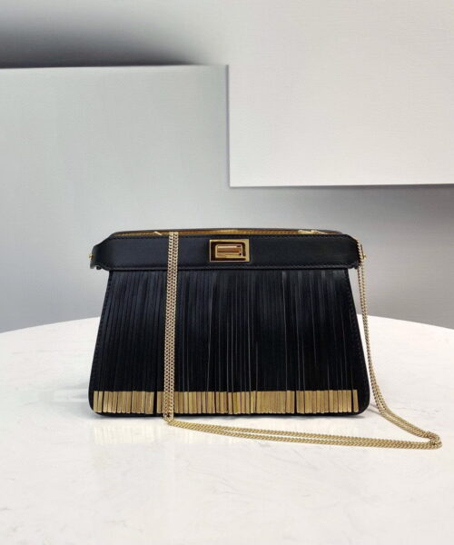 1:1 Replica Fendi Peekaboo Small Iseeu Pochette Black Bag For Woman 21cm/8in