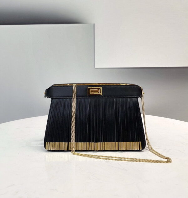 1:1 Replica Fendi Peekaboo Small Iseeu Pochette Black Bag For Woman 21cm/8in