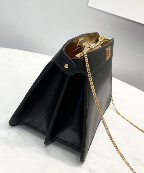 1:1 Replica Fendi Peekaboo Small Iseeu Pochette Black Bag For Woman 21cm/8in