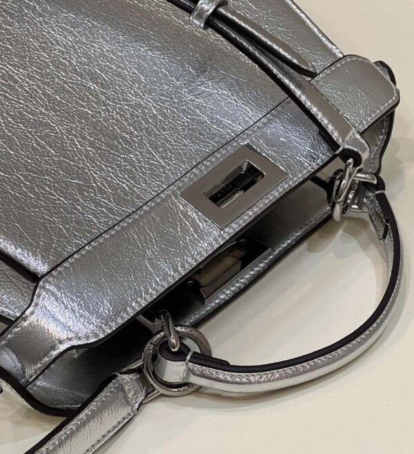 1:1 Replica Fendi Peekaboo Small Silver Bag For Woman 27cm/11in
