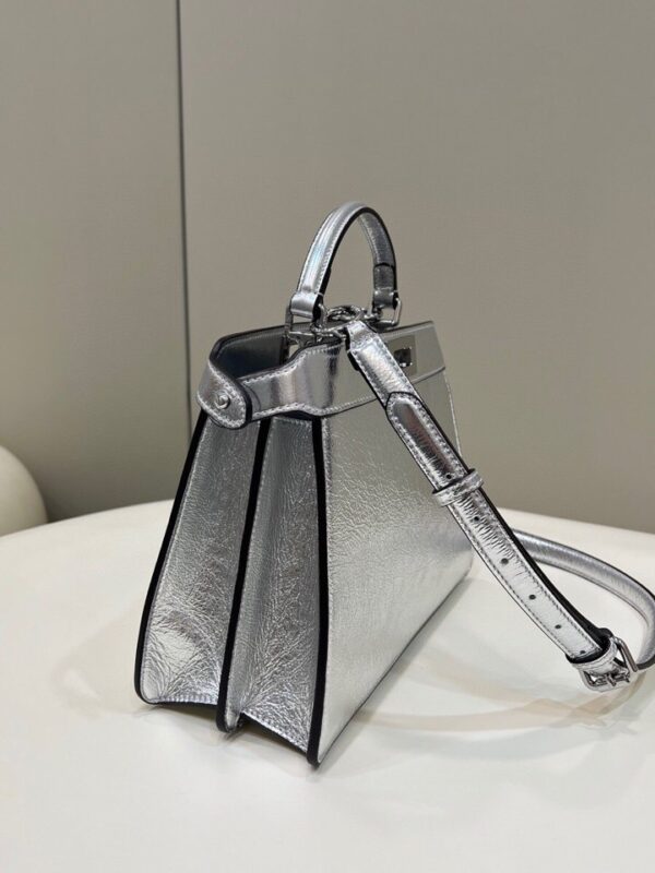 1:1 Replica Fendi Peekaboo Small Silver Bag For Woman 27cm/11in