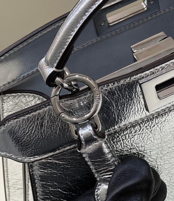 1:1 Replica Fendi Peekaboo Small Silver Bag For Woman 27cm/11in