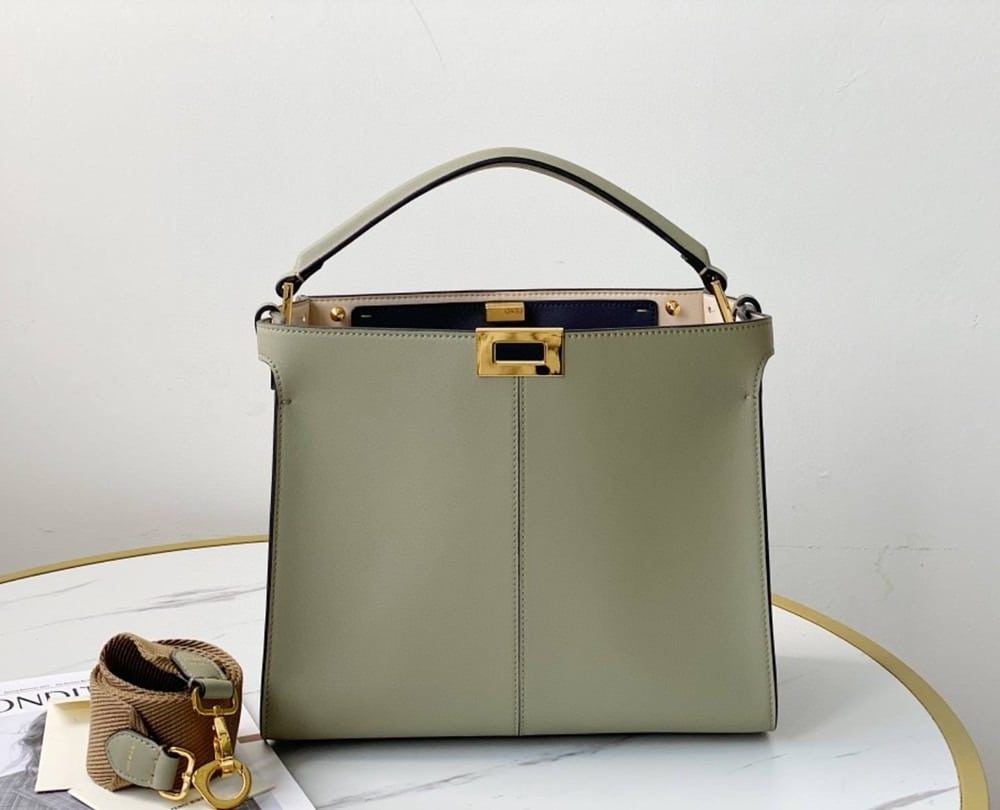1:1 Replica Fendi Peekaboo X-Lite Tote Medium Beige Bag For Woman 30cm/12in