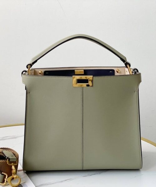 1:1 Replica Fendi Peekaboo X-Lite Tote Medium Beige Bag For Woman 30cm/12in