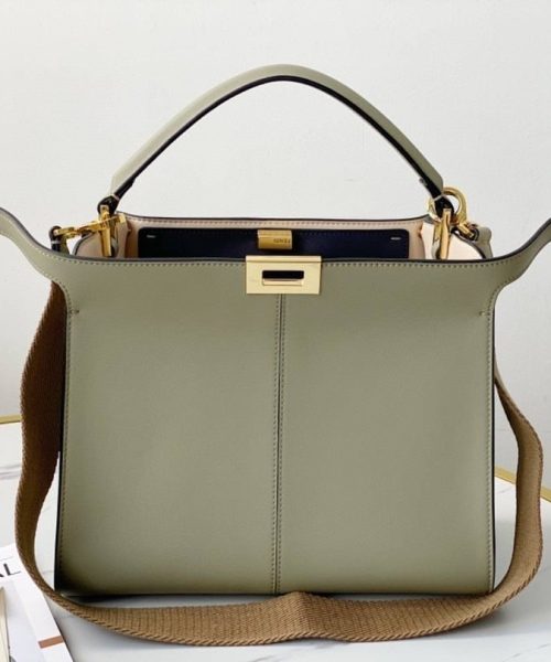 1:1 Replica Fendi Peekaboo X-Lite Tote Medium Beige Bag For Woman 30cm/12in