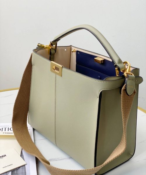 1:1 Replica Fendi Peekaboo X-Lite Tote Medium Beige Bag For Woman 30cm/12in