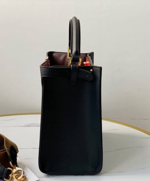1:1 Replica Fendi Peekaboo X-Lite Tote Medium Black Bag For Woman 30cm/12in