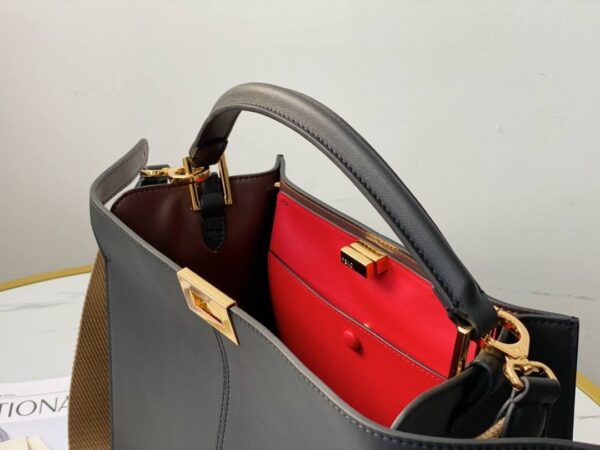 1:1 Replica Fendi Peekaboo X-Lite Tote Medium Black Bag For Woman 30cm/12in